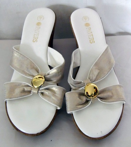 Pavers white gold open toe - open,