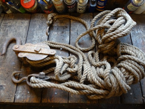 Vintage rope block - rope,