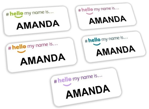Hello name badge - name,
