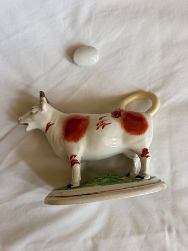 Antique pottery cow - antique,