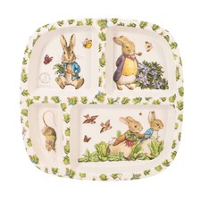 Peter Rabbit 4 Section Divided Kids Childrens Wooden Colourful Dinner Plate