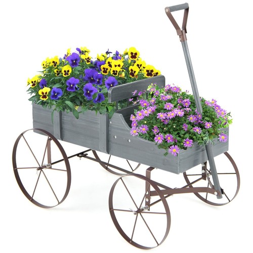 Wooden flower wagon with - wooden,