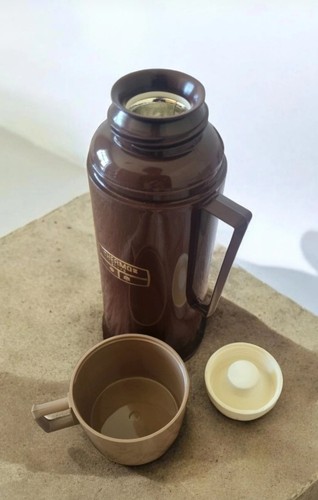 Vintage 1970s brown thermos - 1970s,