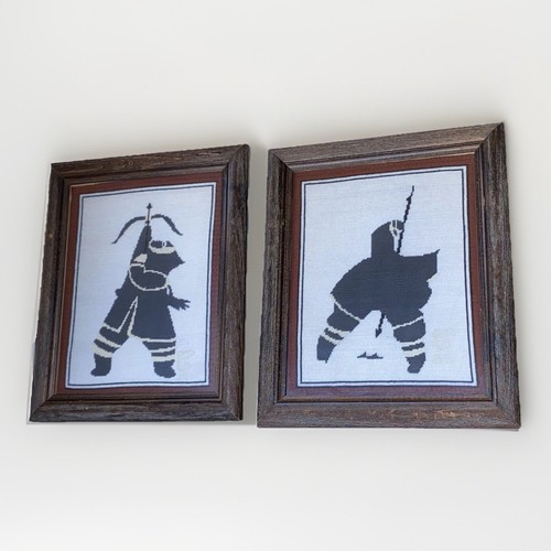 Vintage pair eskimo painting - vintage,