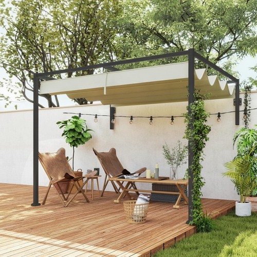 Pergola 2x3m wall mounted - pergola, wall-mounted