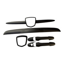 Fits Abarth Handles Whiskers Boot Handle Rear Badge Full Matt Black 500,595 