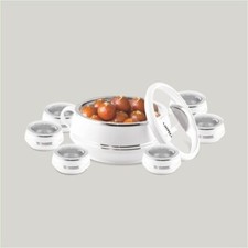 (Set 7 Pcs) Stainless Steel Bowls With Lids Dinning Table Food Lunch Dinner Gift