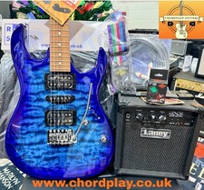 🎁 ELECTRIC GUITAR STARTER PACK 🎁 Ibanez Gio GRX70QABB ~Laney Amp, Bag, Tuner!