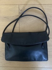 Bally Black Calf Leather Shouder Bag w/chain Mirror In Leather Case 