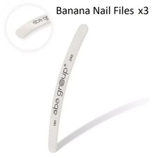 BANANA NAIL FILES 3x DOUBLE SIDED 180/240 GRIT BOOMERANG CURVED EMERY BOARD UK
