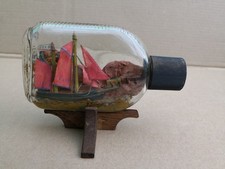 Antique Ship Bottle. Sailor made sweetheart gift. Effie 1930s