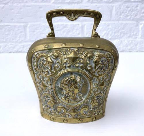 Vintage brass cow bell - vintage,