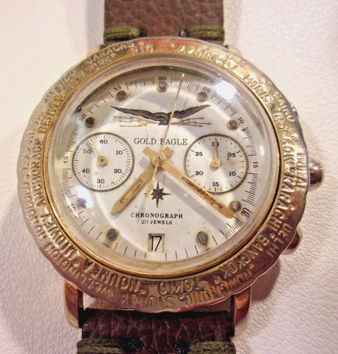 Poljot windup chronograph gold - windup, chronograph-gold