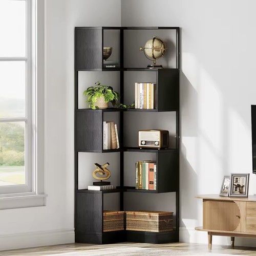 Tier black corner - corner, bookcase