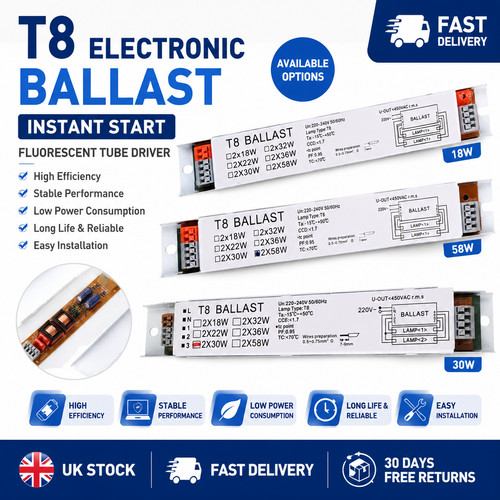Electronic ballast 2x18w - t8,