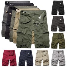 Men Cargo Shorts Pants Chino Military Army Summer Casual Combat Bottoms Trousers