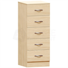 Modern Riano Wooden 5 Drawer Narrow Chest of Drawers Storage Cabinet Furniture