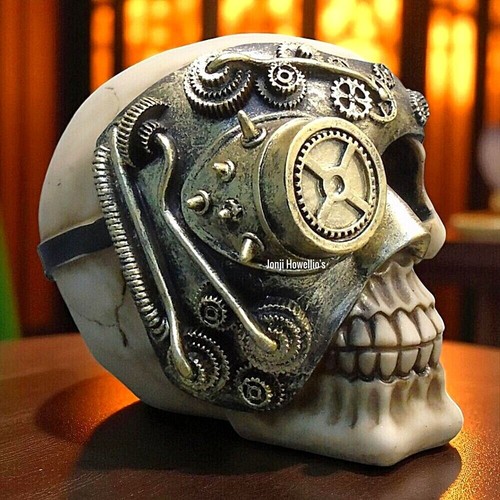 Steampunk skull ornament - steampunk,