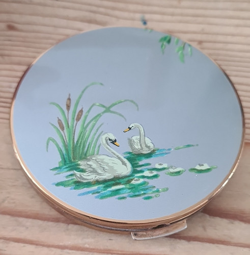 Vintage enamel swan - vintage,