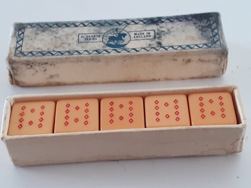 Vintage poker dice - made, in