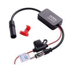 Vehicle Car Stereo FM Radio Signal Antenna Amplifier Anti-interference Metal 12v