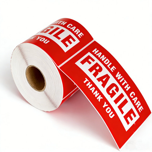 500 fragile labels - roll, 4x6