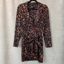 Zara Womens Dress Blazer Style Double Breasted  Pockets Floral Print Size Small