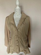 LISA CAMPIONE   BEIGE   COTTON   BLASER JACKET  SIZE  M  UK 14