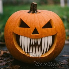 Halloween Pumpkin Teeth Reusable Screw Spooky Fangs Carving Decorating Kit