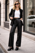 Topshop Black Faux Leather