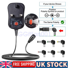 Universal AC/DC Power Supply Adaptor Plug Charger 3V 4.5V 6V 7.5V 9V 12V UK