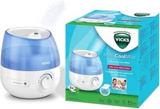 Vicks Mini Cool Mist Ultrasonic Humidifier Adjustable Mist Control, 1.8L Tank