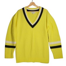 Marks Spencer Bella Freud Jumper Womens Large Acid Yellow Cricket Merino Mohair