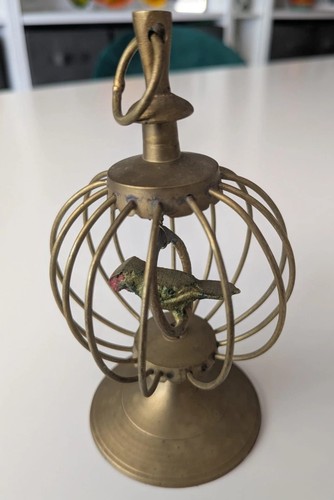 Brass bird cage - with, swinging