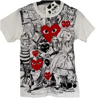 COMME DES GARCONS PLAY X ALICE IN WONDERLAND T-SHIRT Size XS BNWT