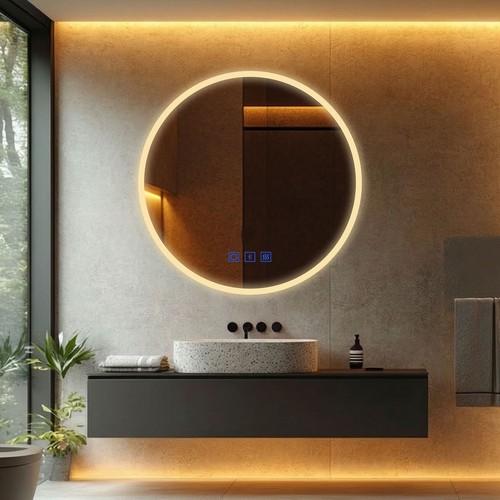 Round led bathroom mirror with - led,