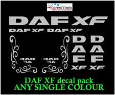DAF XF style truck decals.  XF106 graphics stickers. ANY SINGLE COLOUR