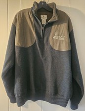 Vintage Beretta Shooting Hunting Padded Wool Fleece Pullover Men’s L Green