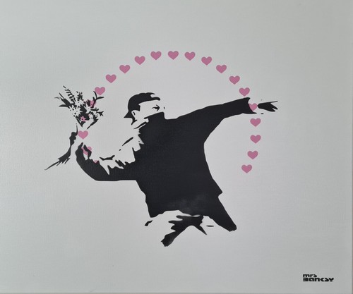 Mrs banksy flower thrower - banksy:,