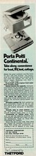 1977 Vintage Print Ad Porta Potti Continental by Thetford Boat RV Tent Cottage
