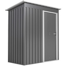 Outsunny 5 x 3ft Garden Storage Shed Sliding Door Sloped Roof Tool, Grey