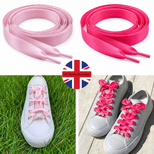 Pink satin ribbon - pink, shoe