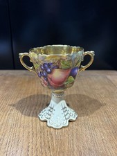 Aynsley Gold Orchard Fruit Cup,  Signed D Jones Bone China