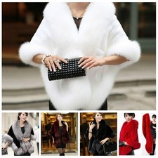 Faux Fur Long Shawl Stole Wrap