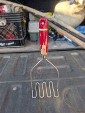 Vintage Red Handled Potato Masher