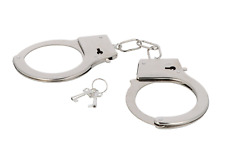 Toy Metal Handcuffs Hand Cuffs Police Prisoner Fancy Dress Children Pretend Play