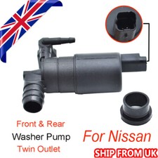 Front Windscreen Wiper Washer Pump Motor For Nissan Qashqai J10 06- Twin Outlet