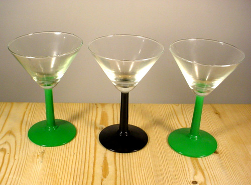 Three vintage green black - green, &