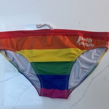Men’s Budgy Smugglers Swim Wear Gym Pool Large 36” Pride rainbow 🌈 Rugby