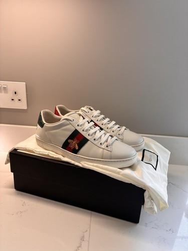 Gucci ace leather shoes gold - leather, shoes,